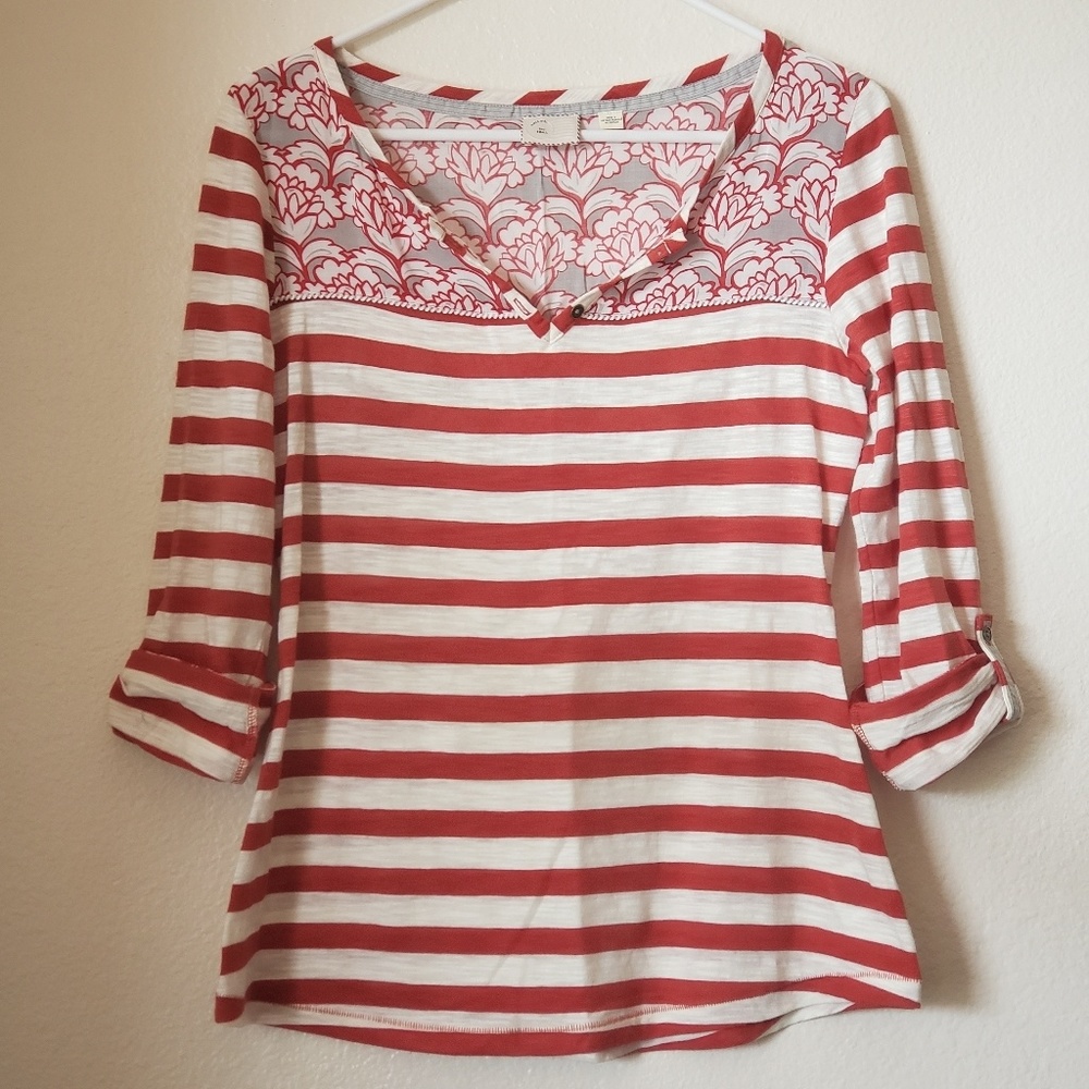 Anthropologie Postmark Small striped/printed top